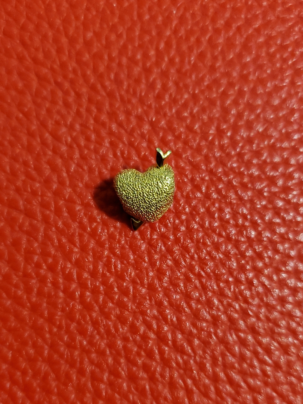Pandora Gold Textured Heart Charm- Gold Plated